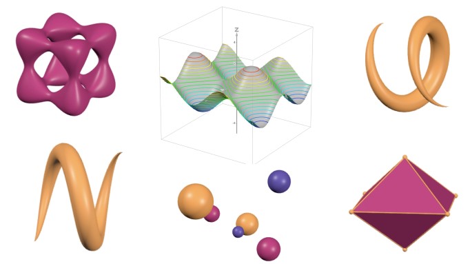 Assorted shapes created with Desmos tools